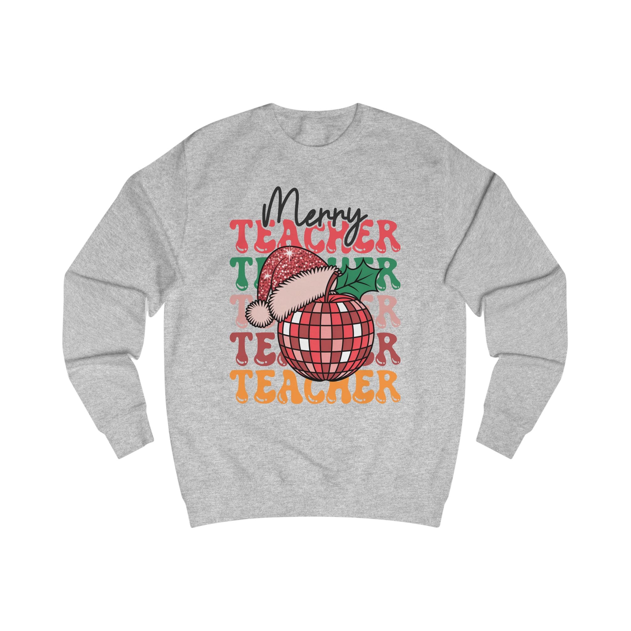 Merry Teacher Christmas Shirt | Retro Disco Apple Design for Educators