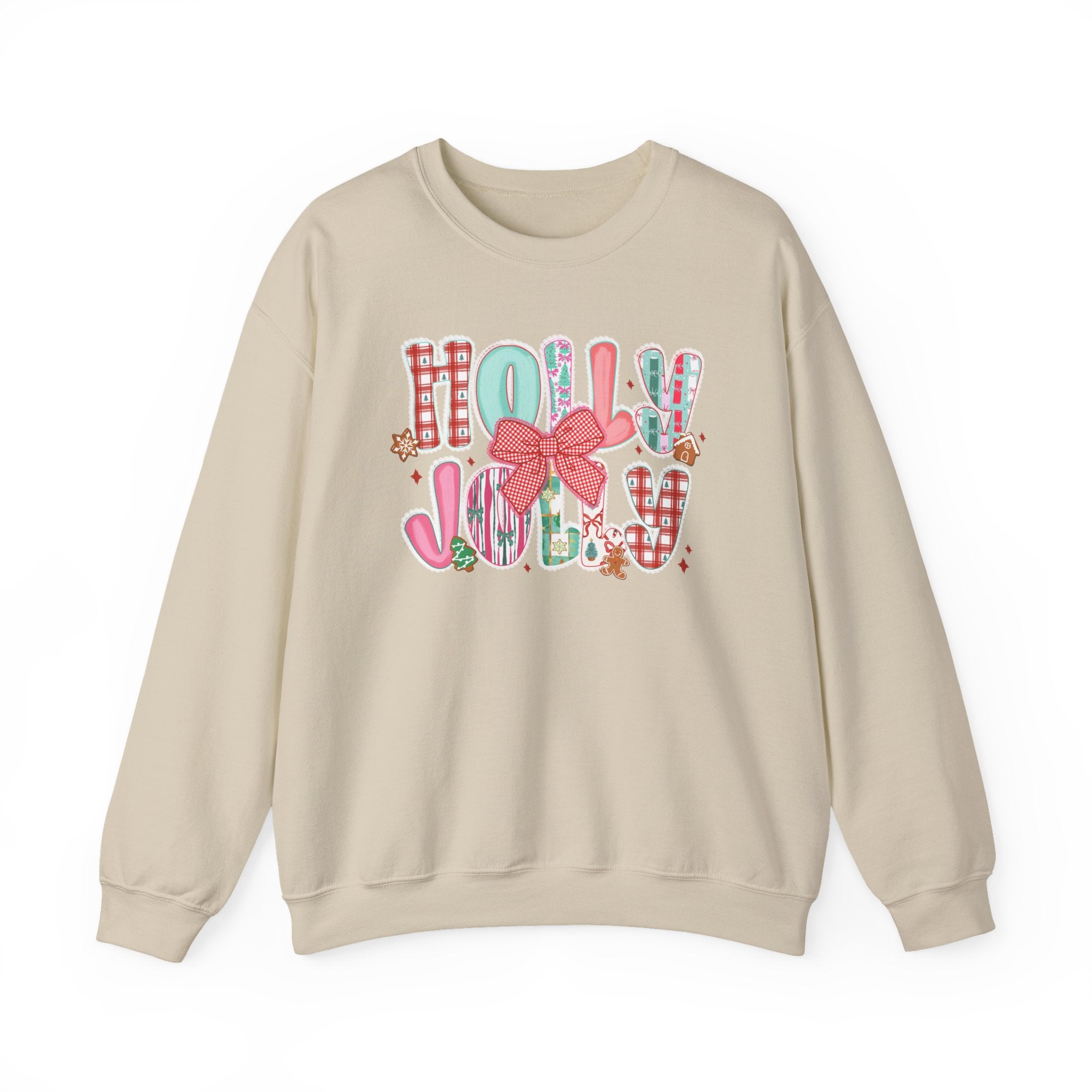 Holly Jolly Christmas Sweatshirt| Cute Retro Holiday Pullover for Women