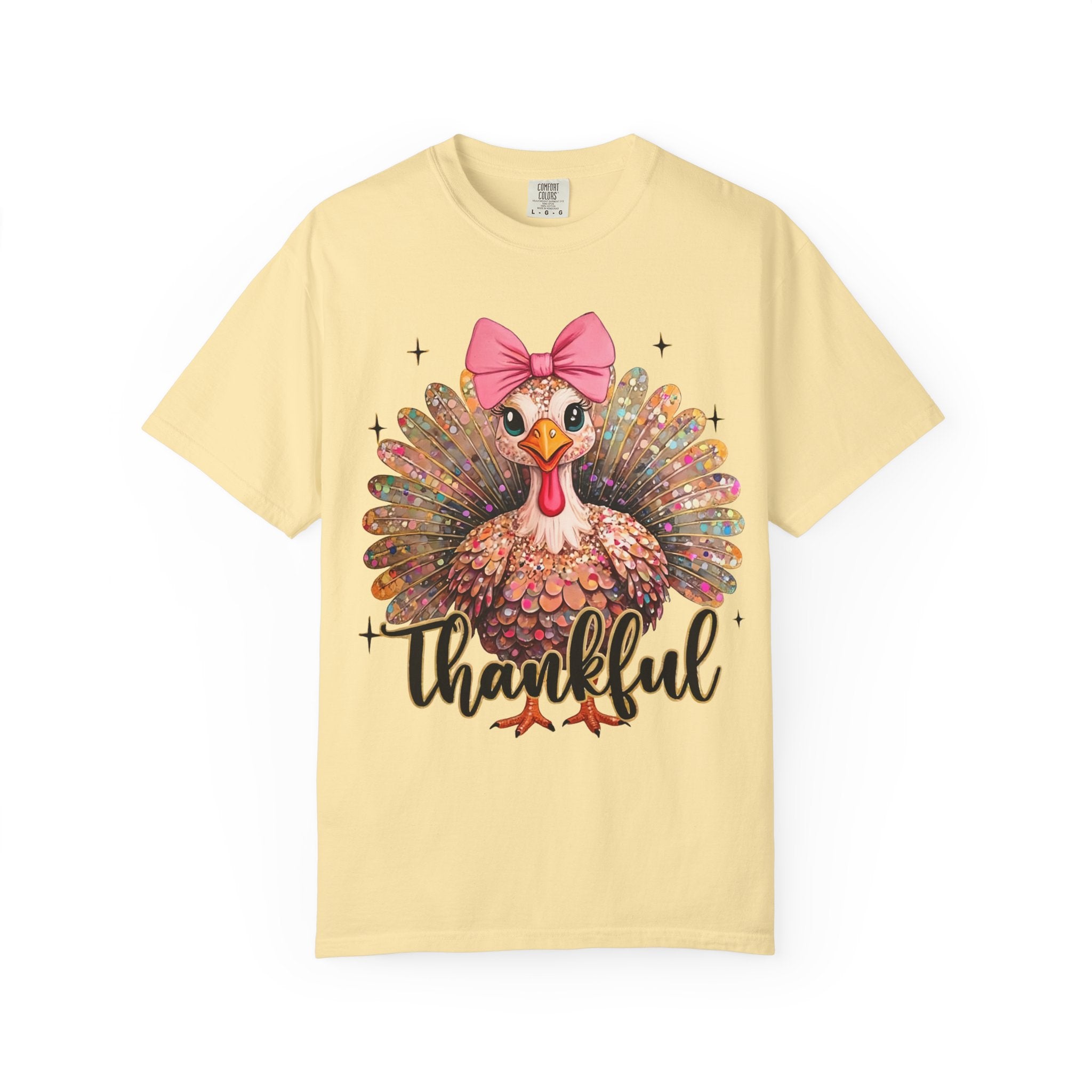 Turkey Glitter T-Shirt – Cute Thanksgiving Shirt | Unisex Fall Tee