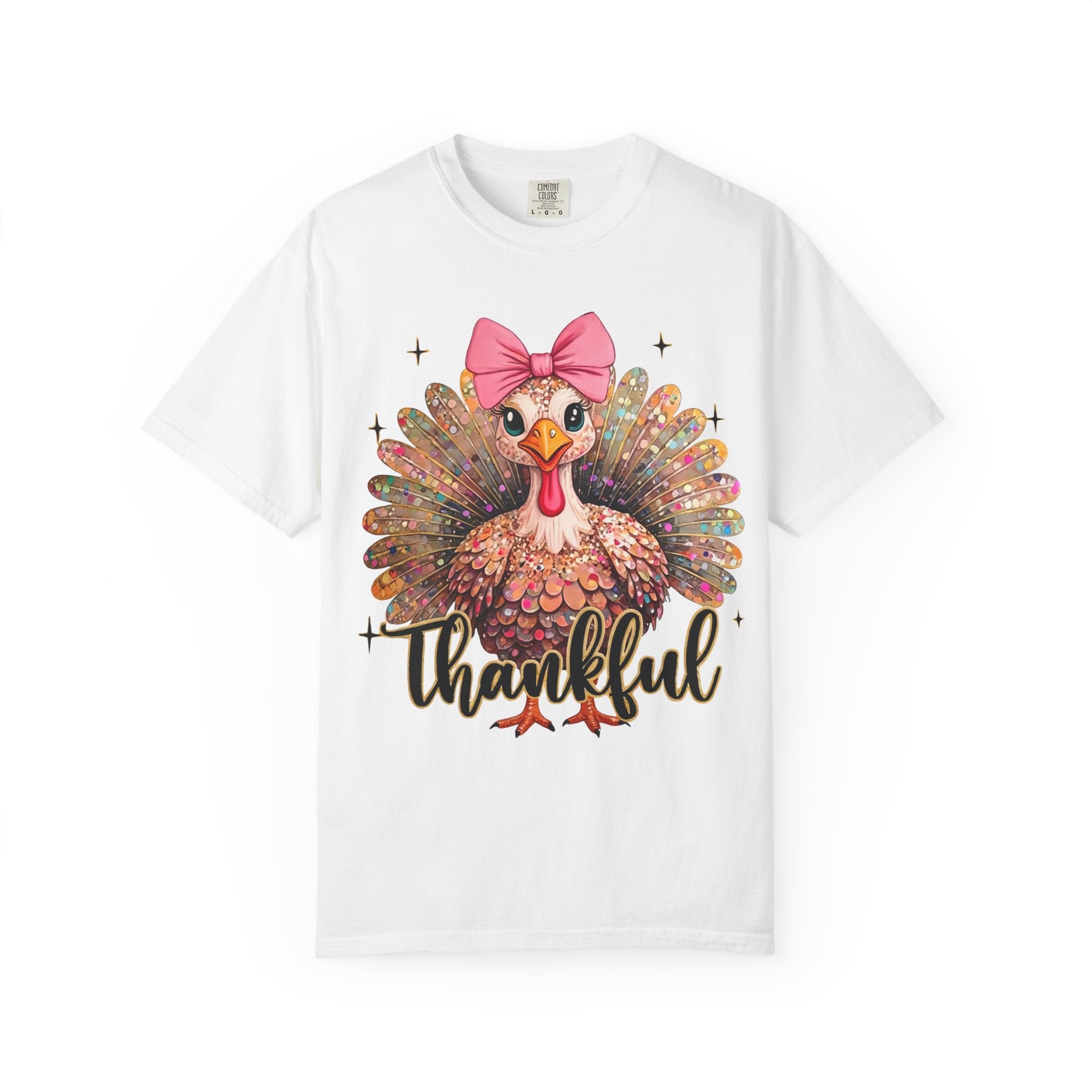Turkey Glitter T-Shirt – Cute Thanksgiving Shirt | Unisex Fall Tee