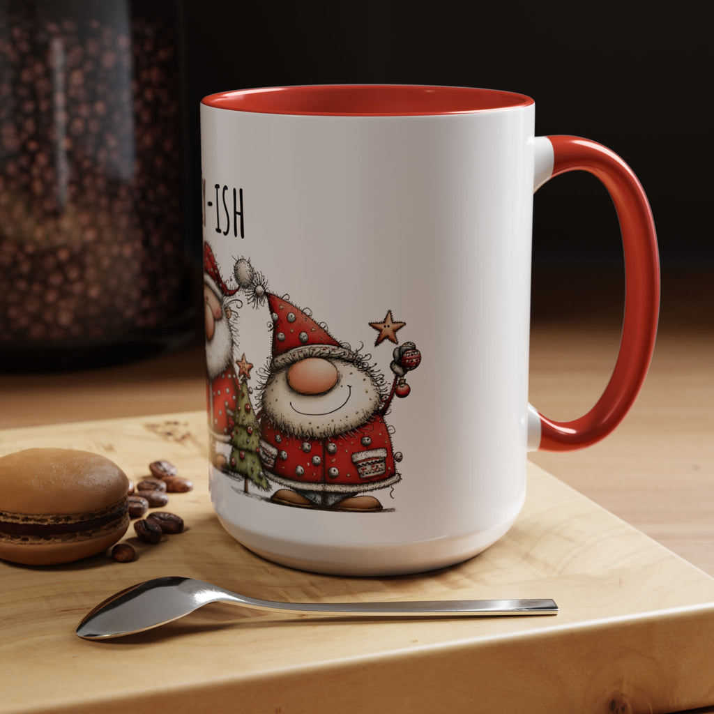 Jolly-Ish Coffee Mug - Festive Holiday Drinkware, Christmas Gift, Santa Decor, Fun Coffee Cup, Winter Cheer Mug