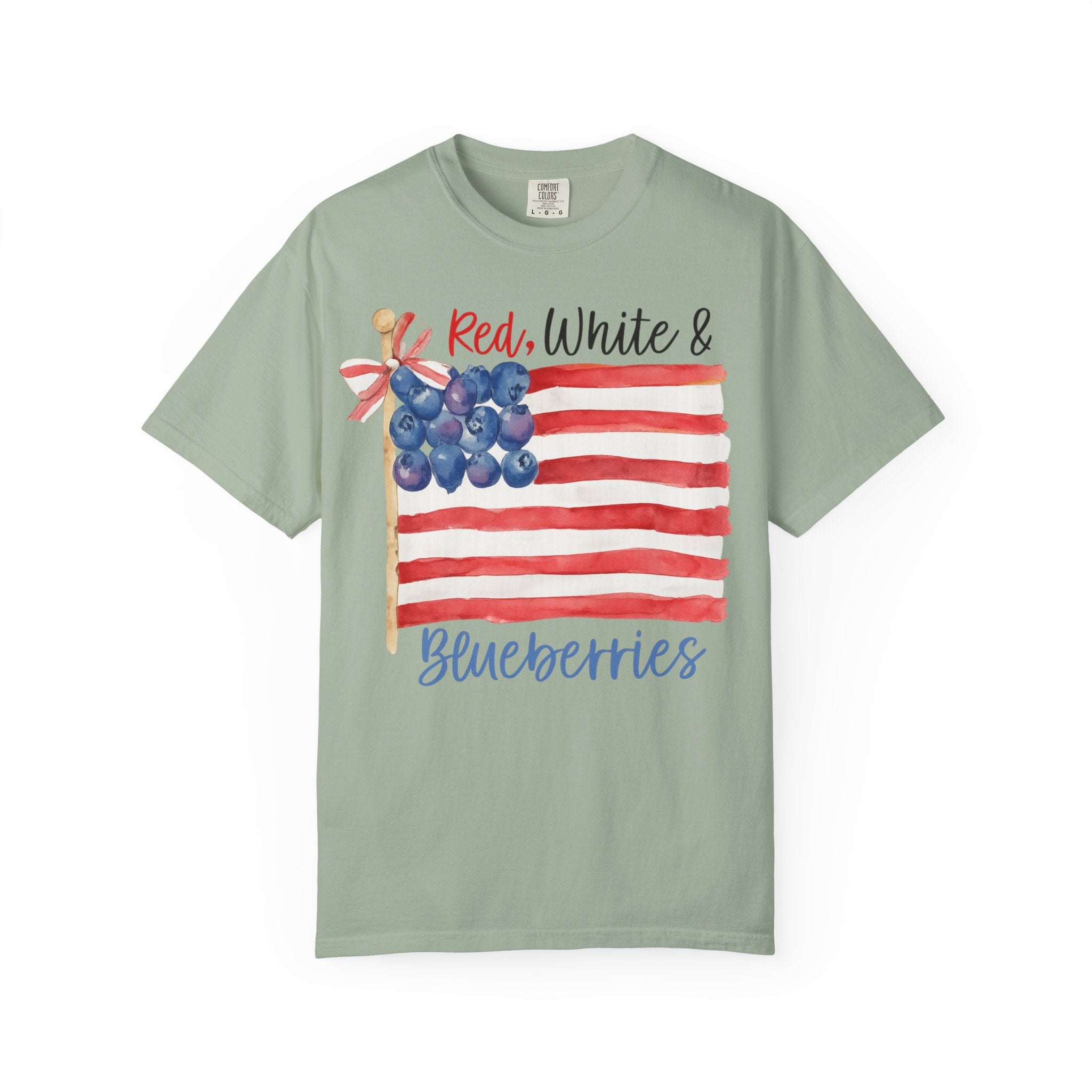 Red, White & Blueberries Tee – Patriotic Flag Shirt – Watercolor Americana