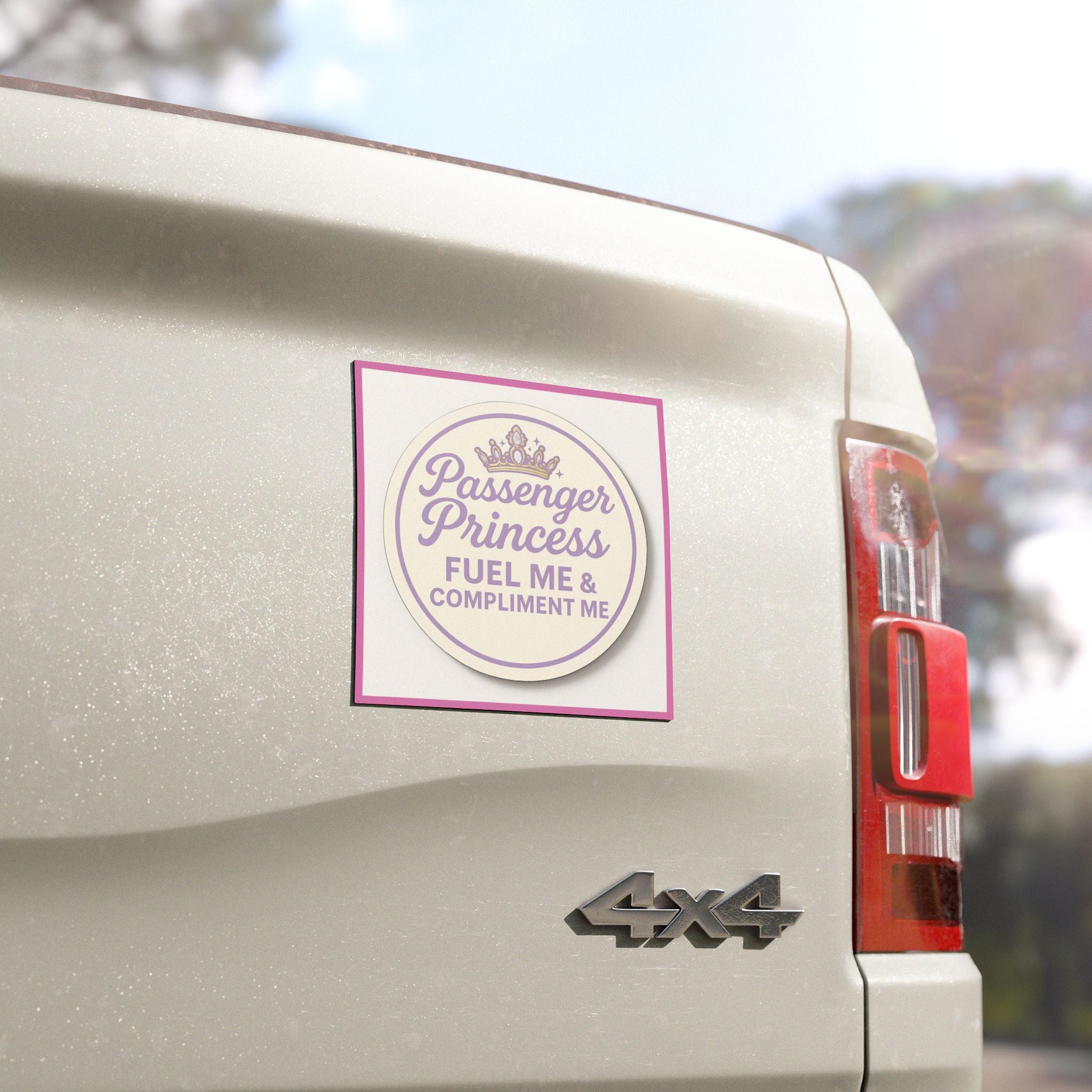 Passenger Princess Car Magnet – Funny Car Accessory for Women