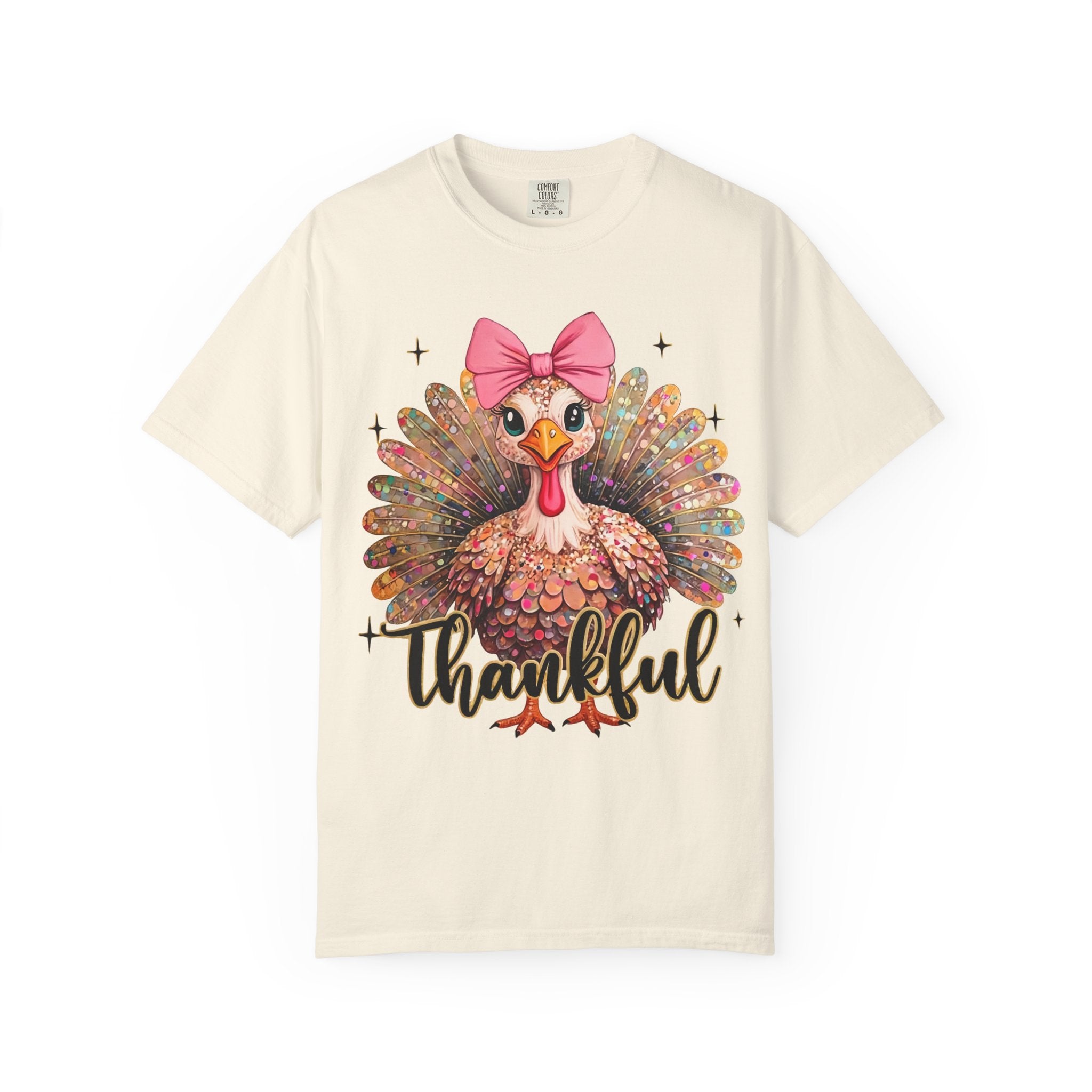 Turkey Glitter T-Shirt – Cute Thanksgiving Shirt | Unisex Fall Tee