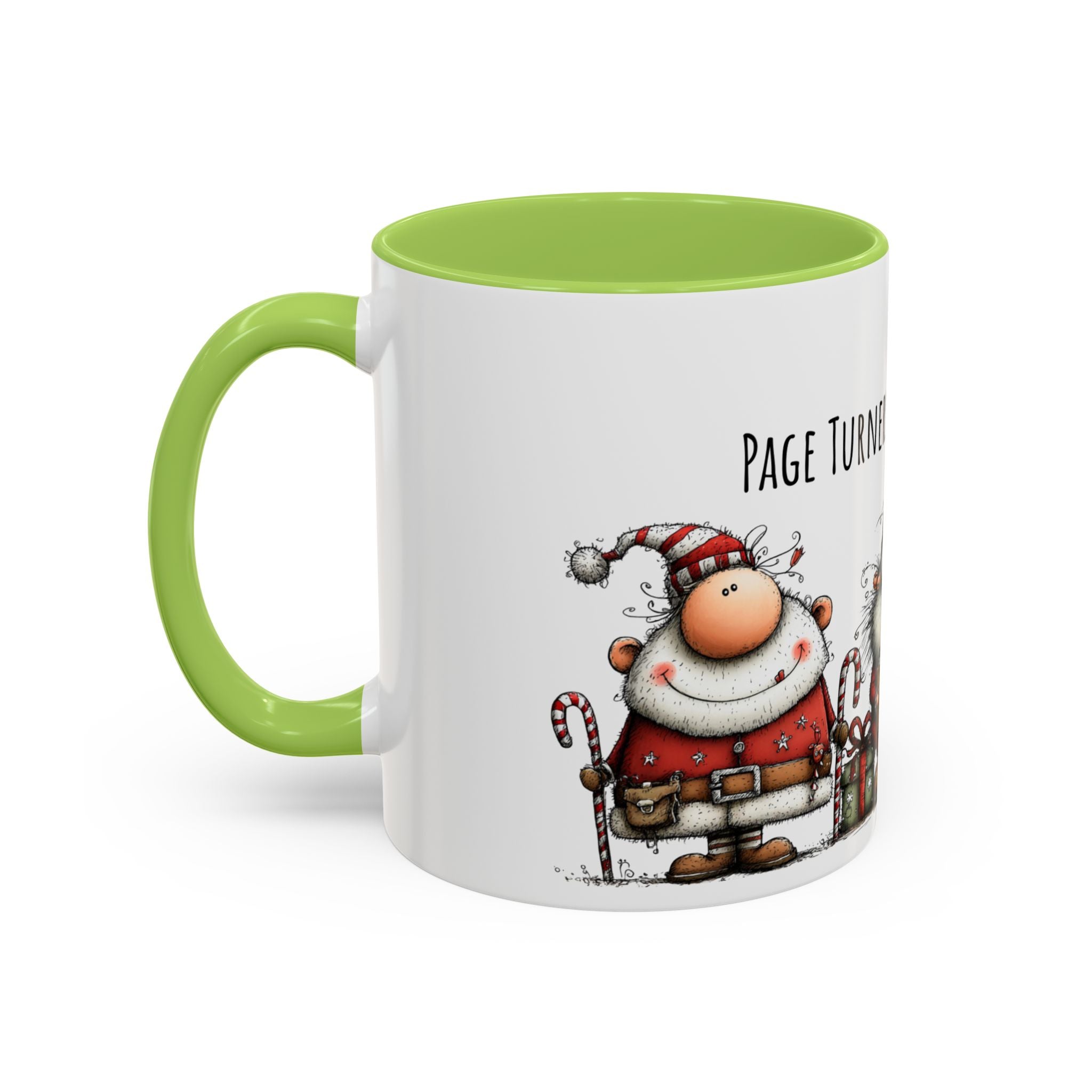 Page Turners & Peppermint Santa Mug – Cute Christmas Mug for Book Lovers