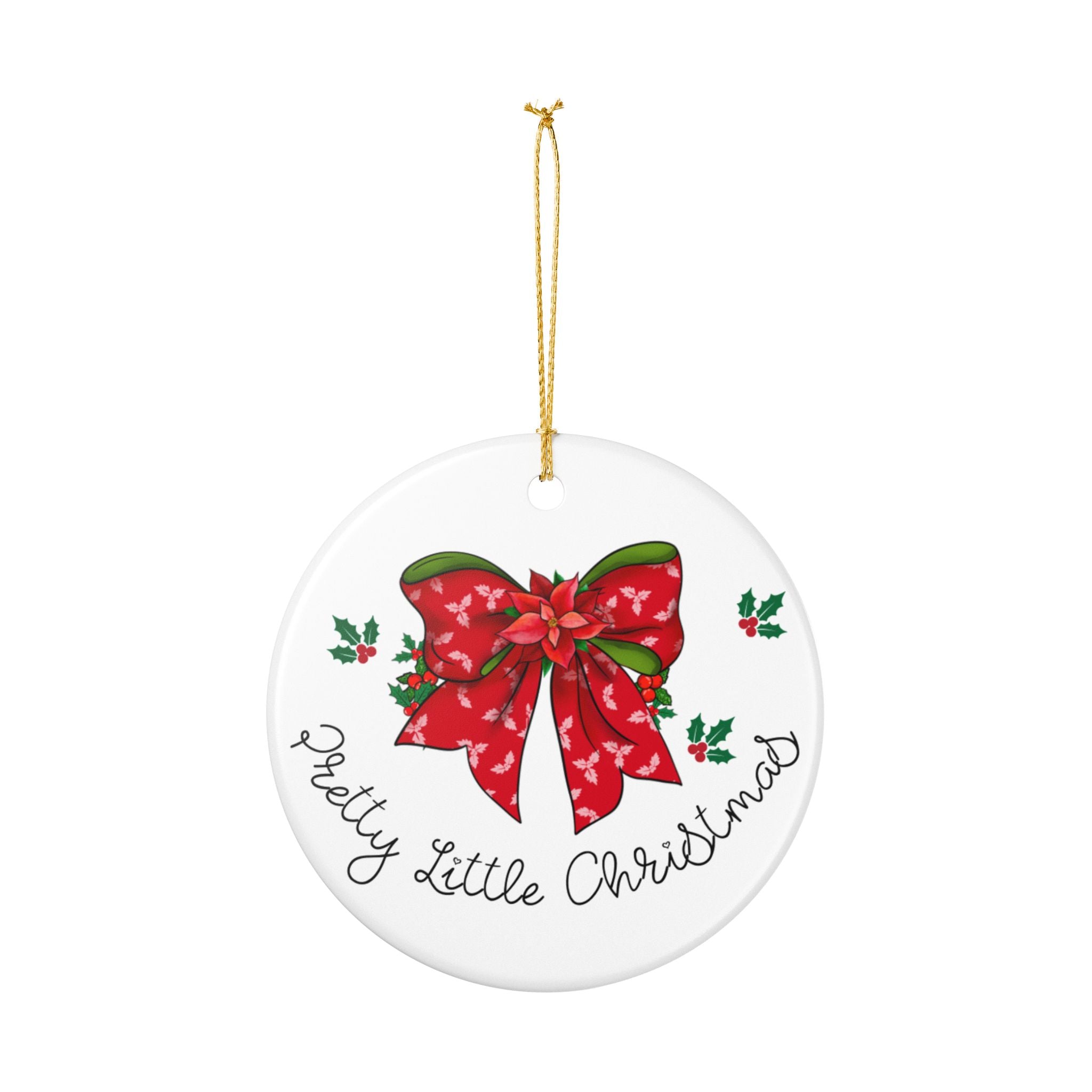 Pretty Little Christmas Ornament – Red Bow Tree Decor, Cute Holiday Gift
