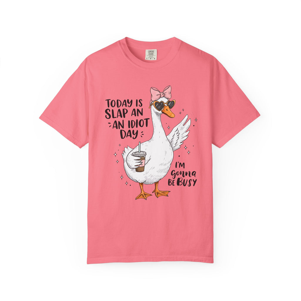 Cool Duck Shirt – Funny Iced Coffee Duck Tee with Bow and Shades, Cute Animal T-Shirt for Coffee Lovers, Quirky Summer Shirt