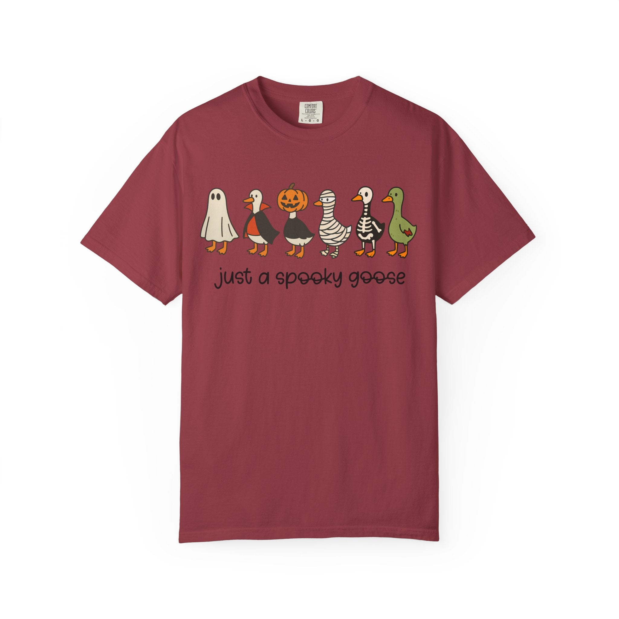 Just a Spooky Goose Halloween Shirt Comfort Colors Funny Fall Tee