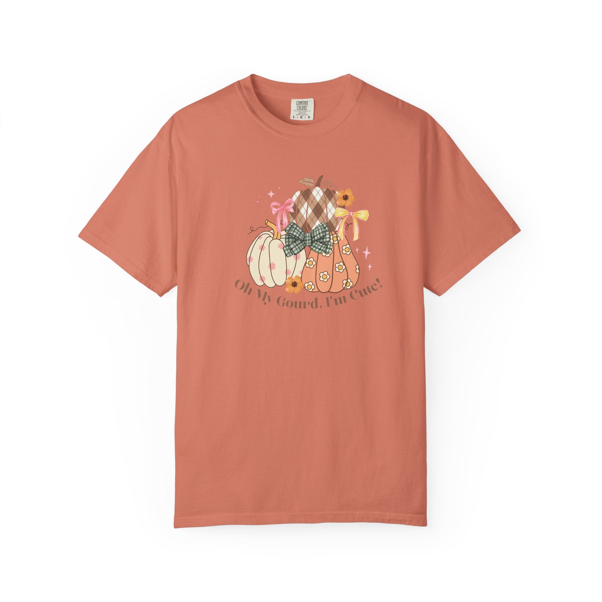 Oh My Gourd I’m Cute Fall Graphic Tee – Pumpkin Comfort Colors Shirt – Autumn Aesthetic Outfit – Thanksgiving Shirt for Women