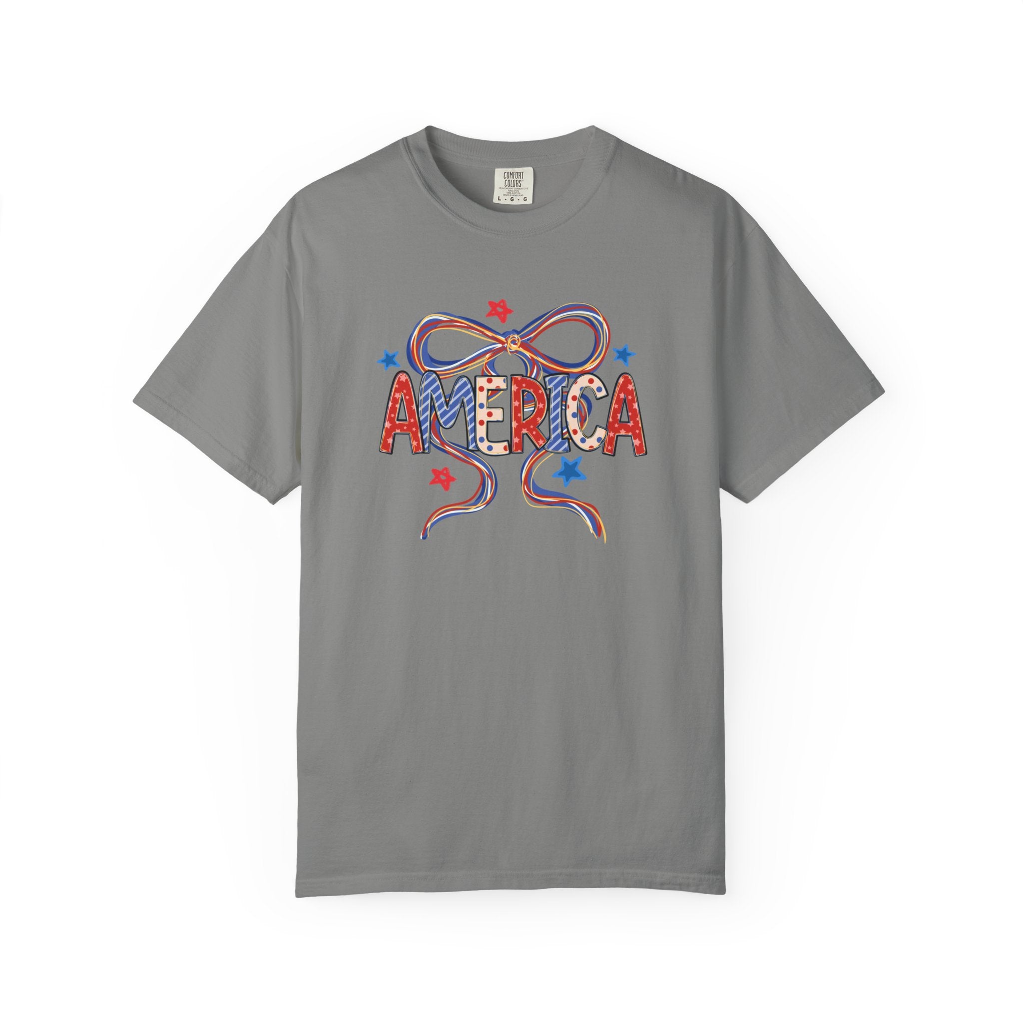 Preppy America Coquette Tee | Patriotic Bow Graphic T-Shirt