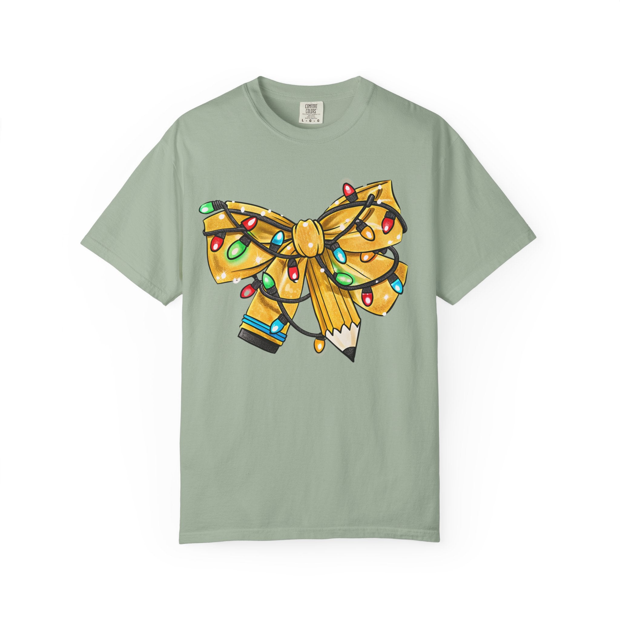 Teacher Christmas Bow T-Shirt – Cute Holiday Coquette Style