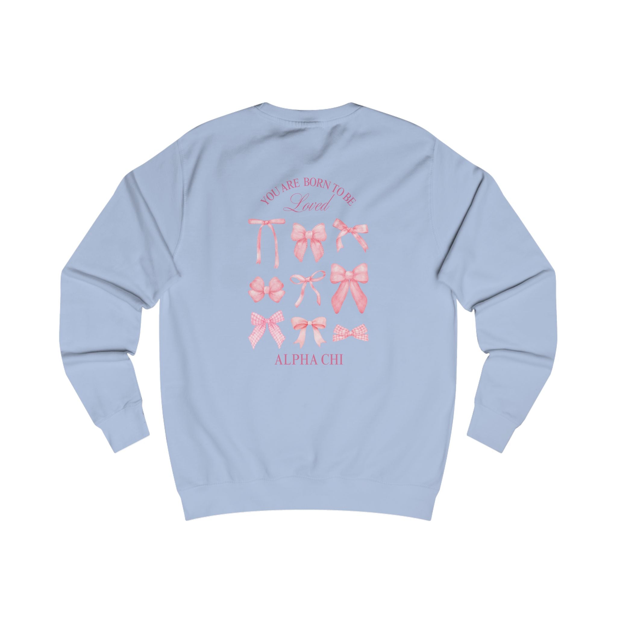 Alpha Chi Apparel | Born to be Loved Bow Crewneck Sweatshirt