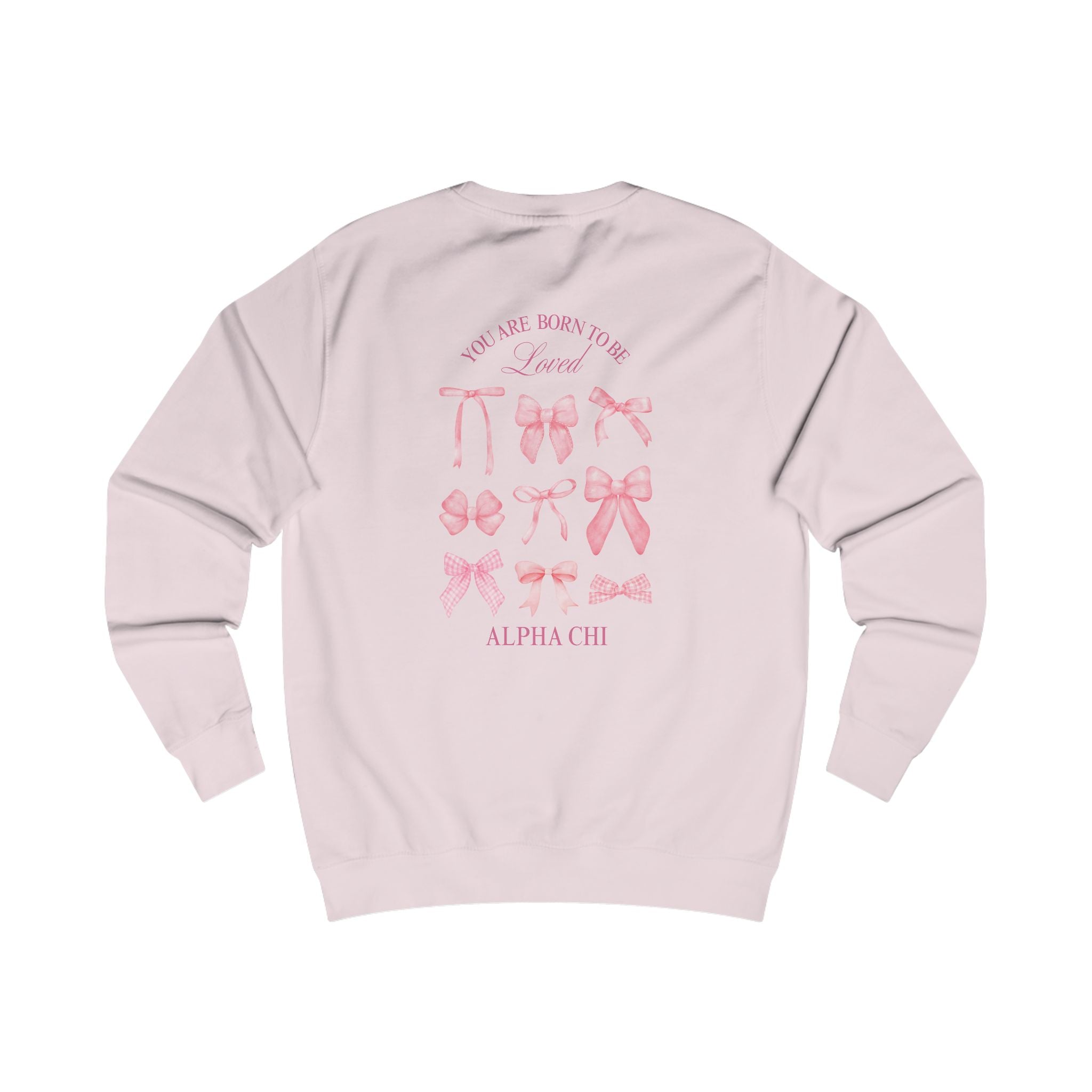 Alpha Chi Apparel | Born to be Loved Bow Crewneck Sweatshirt