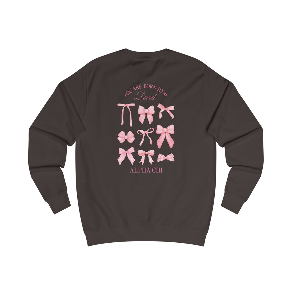 Alpha Chi Apparel | Born to be Loved Bow Crewneck Sweatshirt