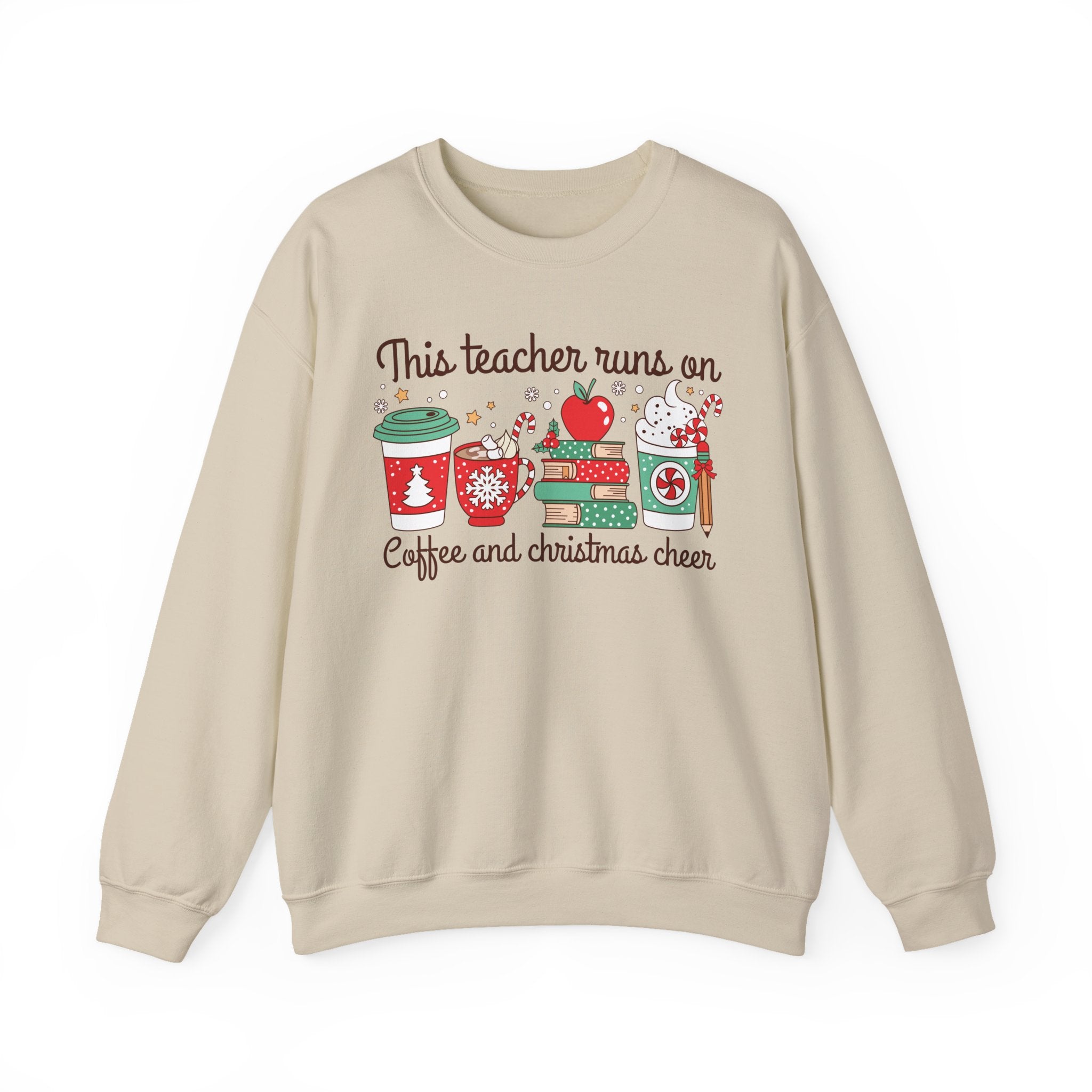 This Teacher Runs on Coffee and Christmas Cheer – Holiday Teacher Shirt or Mug