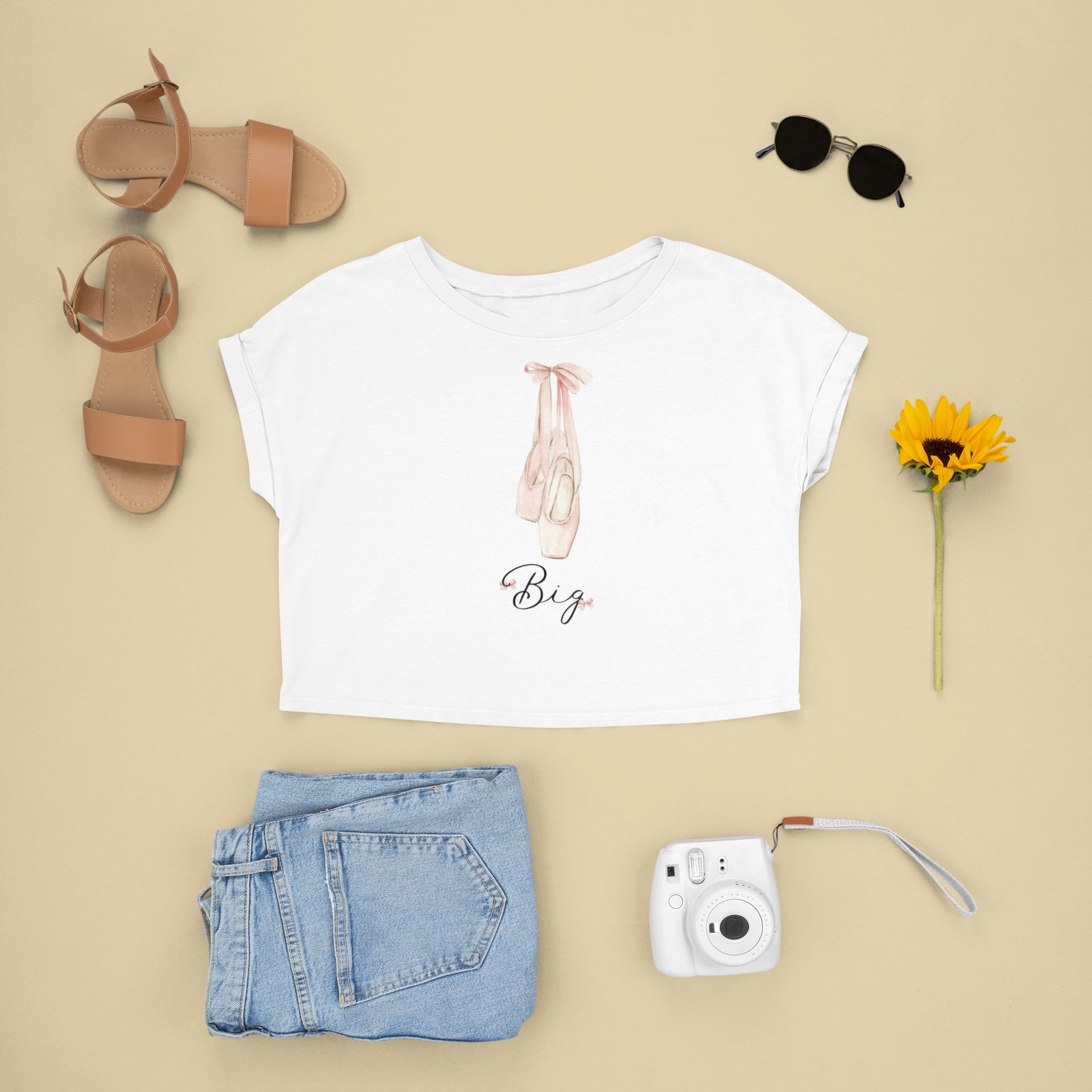 Big Sister Sorority Crop Top | Cute Ballet-Inspired Shirt for Sorority Bigs | Dance & Festival Style Top