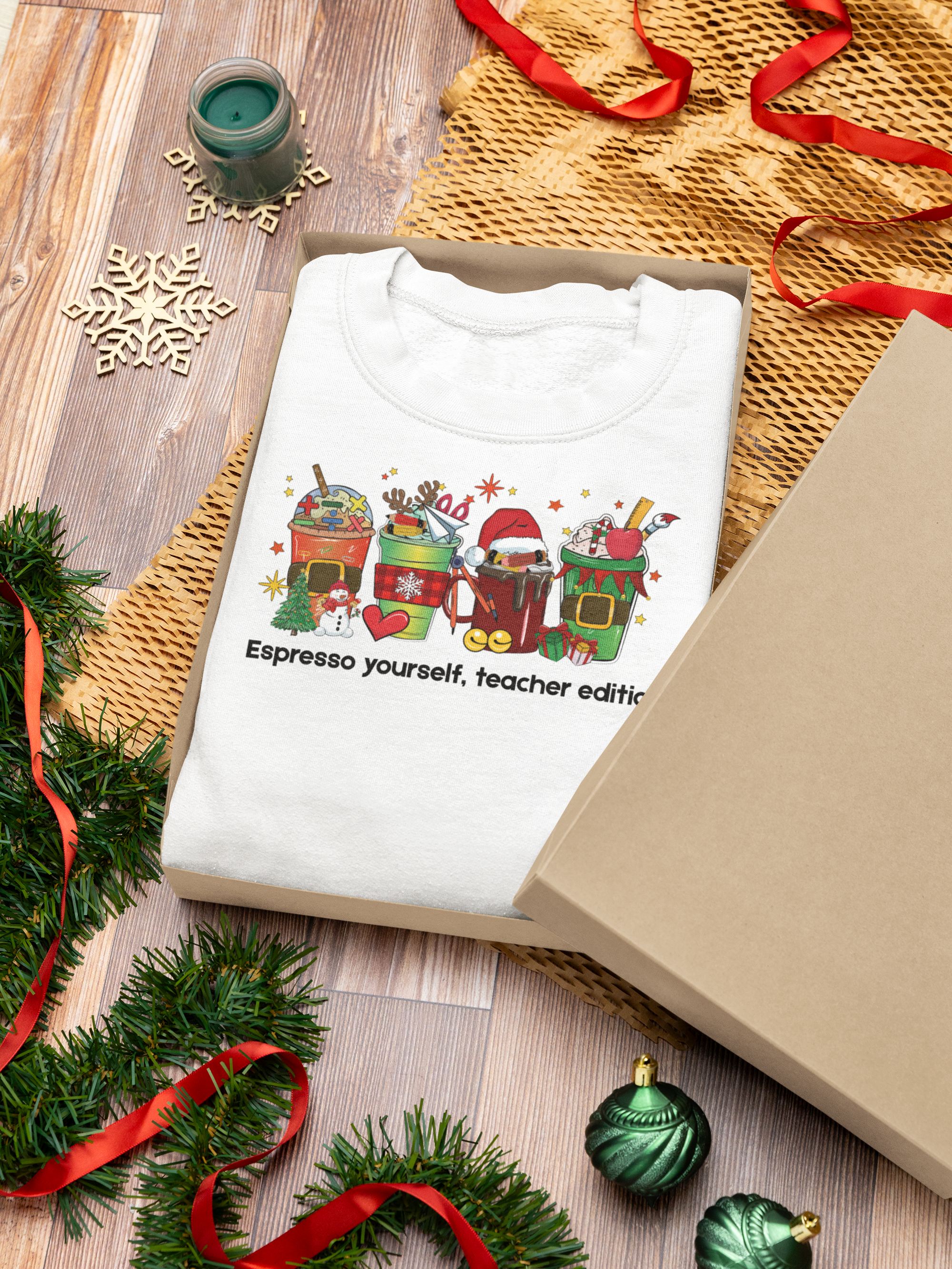 Espresso Yourself Teacher Sweatshirt – Funny Christmas Gift for Teachers