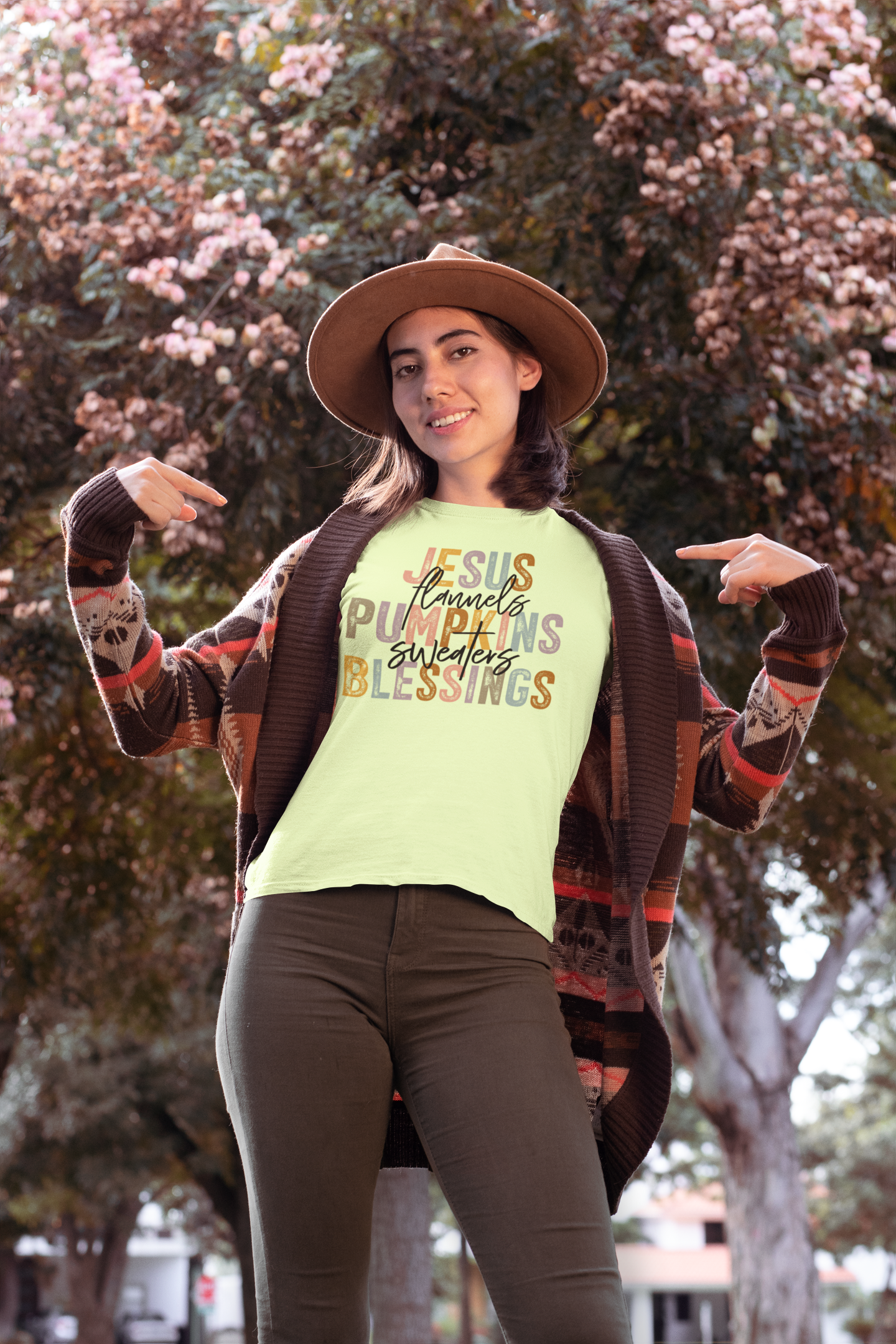 Jesus Flannels Pumpkins Blessings T-Shirt – Christian Fall Faith Tee