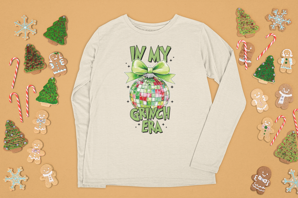 In My Grinch Era Shirt – Funny Christmas Tee with Disco Ornament