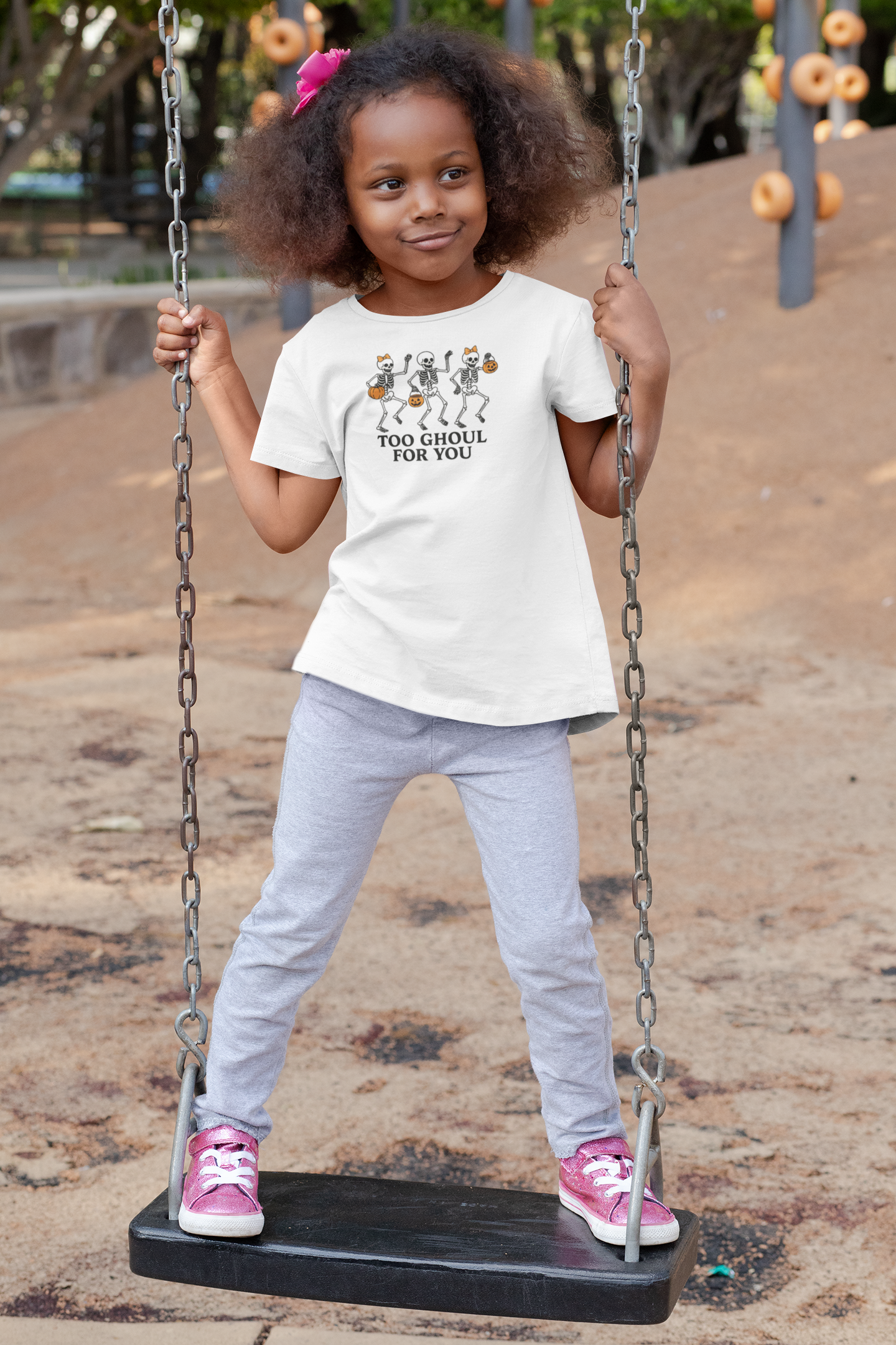 Too Ghoul For You Kids T-Shirt | Cute Halloween Skeleton Tee | Spooky Trick-or-Treat Outfit