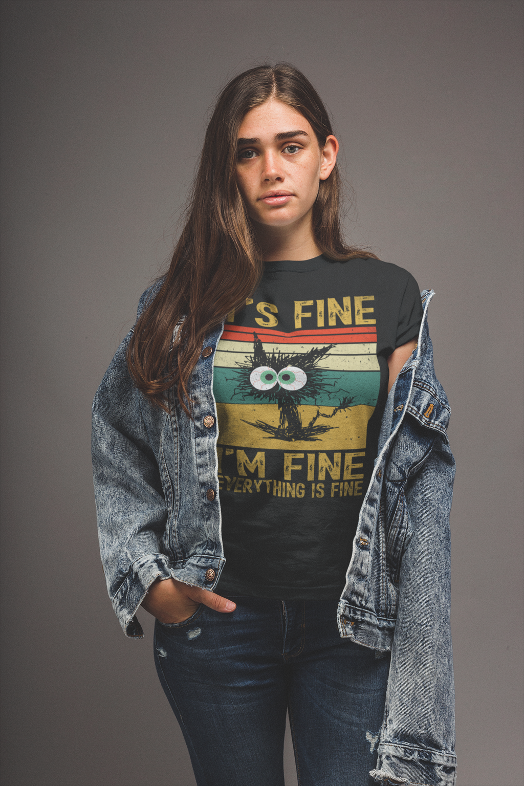 It's Fine I'm Fine Everything Is Fine Shirt – Funny Anxiety Tee, Mental Health Humor Gift, Sarcastic Retro Shirt for Women & Men