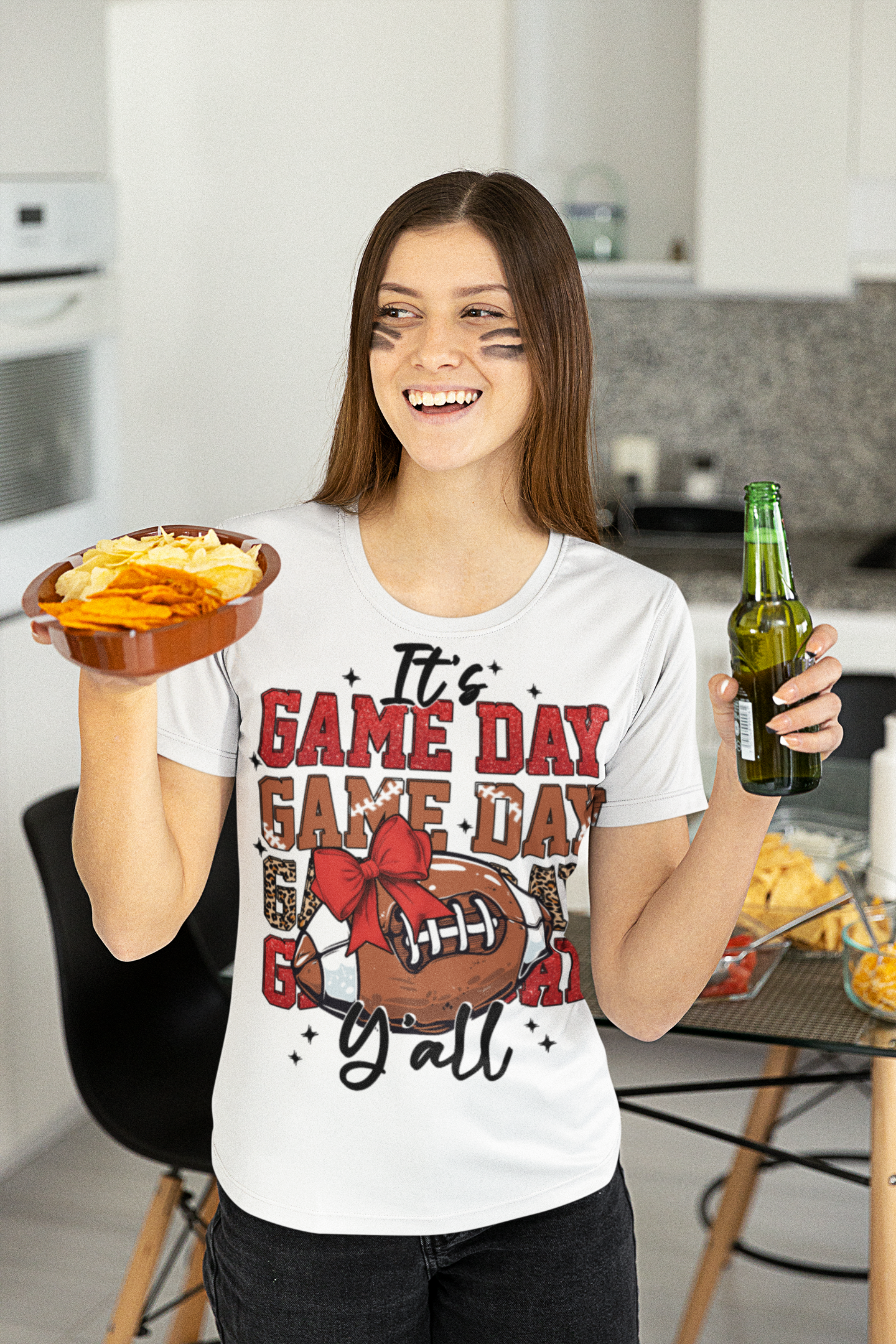It’s Game Day Y’all | Football Graphic T-Shirt with Bowl