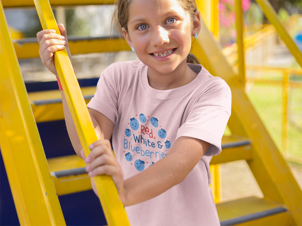 Kids “Red, White & Blueberries” Tee – Patriotic Blueberry Shirt – Limited Edition Memorial Design