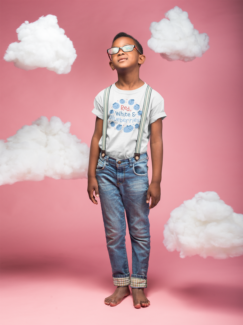 Kids “Red, White & Blueberries” Tee – Patriotic Blueberry Shirt – Limited Edition Memorial Design