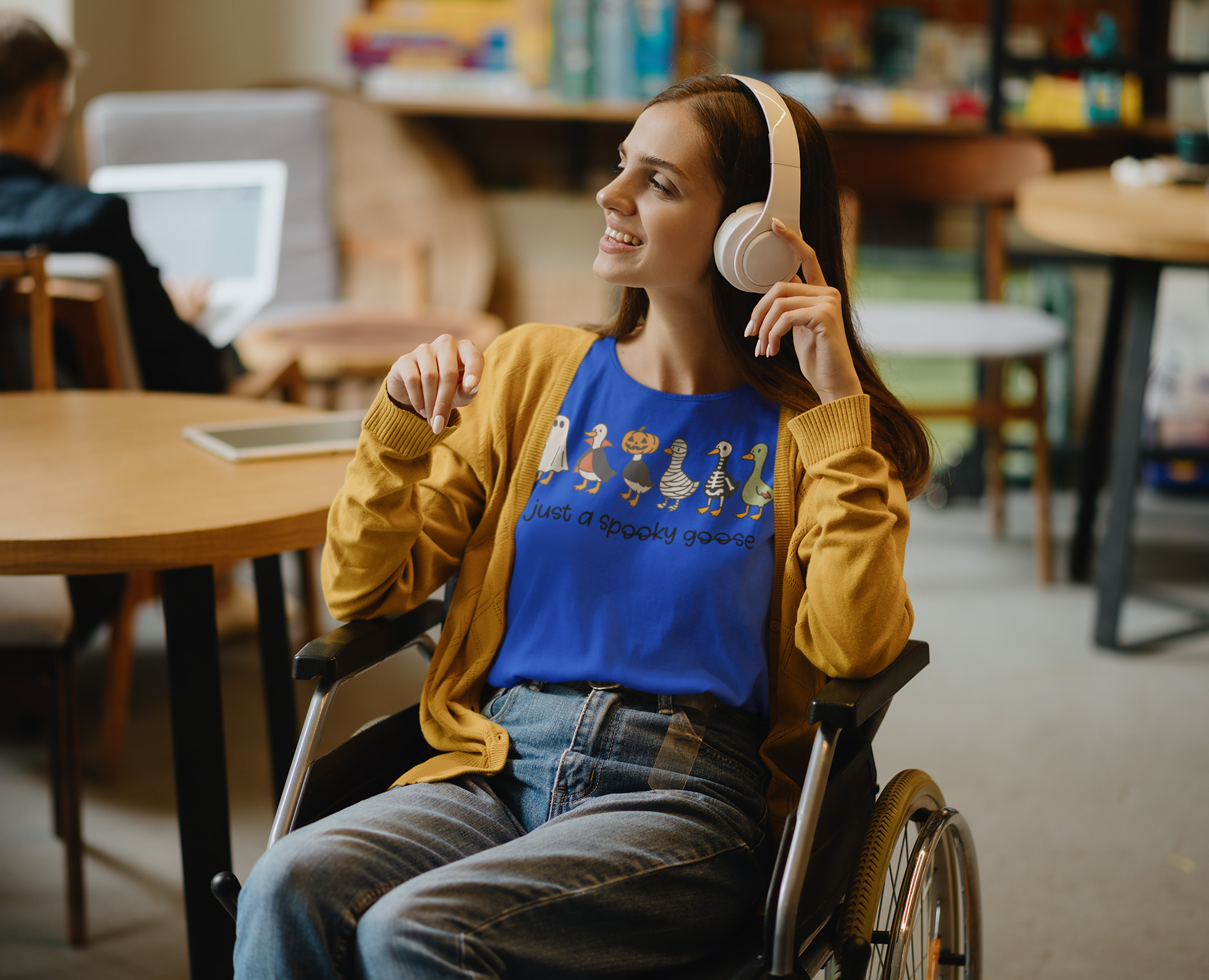 Just a Spooky Goose Halloween Shirt Comfort Colors Funny Fall Tee