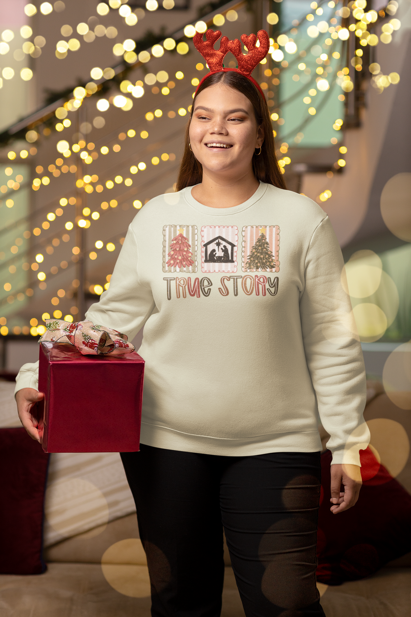 True Story Nativity Sweatshirt – Christian Christmas Shirt for Women