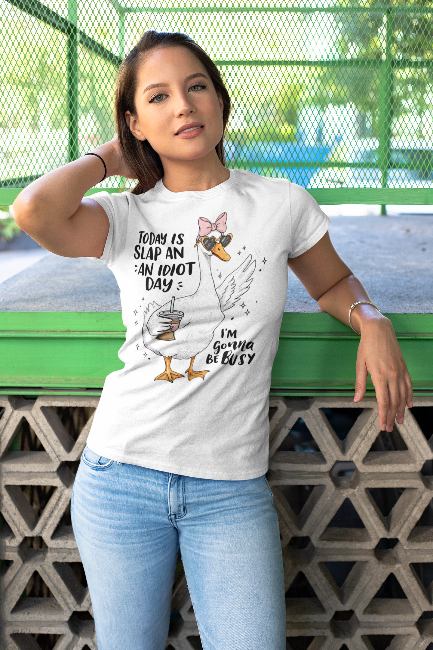 Cool Duck Shirt – Funny Iced Coffee Duck Tee with Bow and Shades, Cute Animal T-Shirt for Coffee Lovers, Quirky Summer Shirt