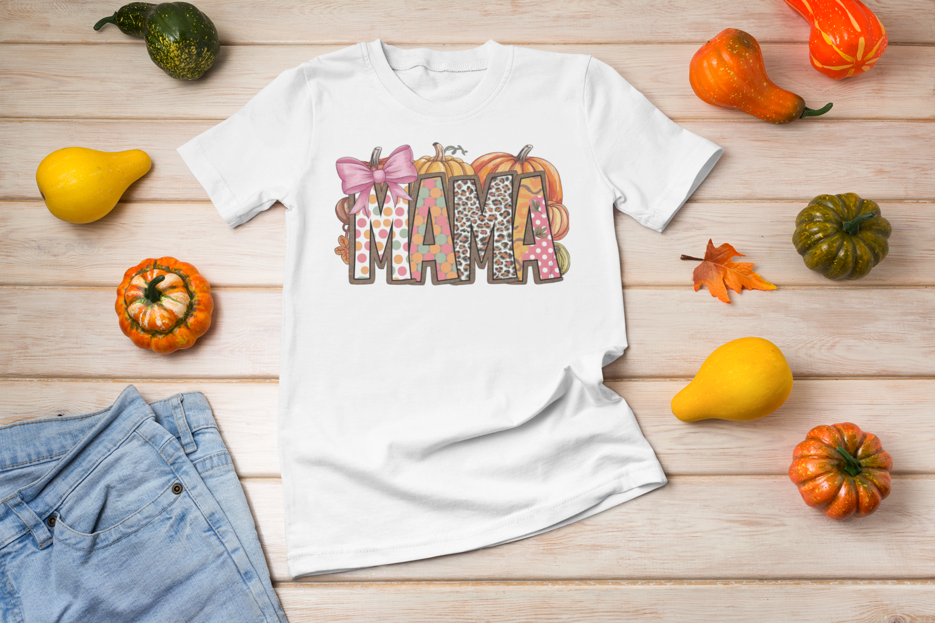 Mama Fall Shirt | Cute Pumpkin Graphic Tee for Moms | Autumn Casual T-Shirt