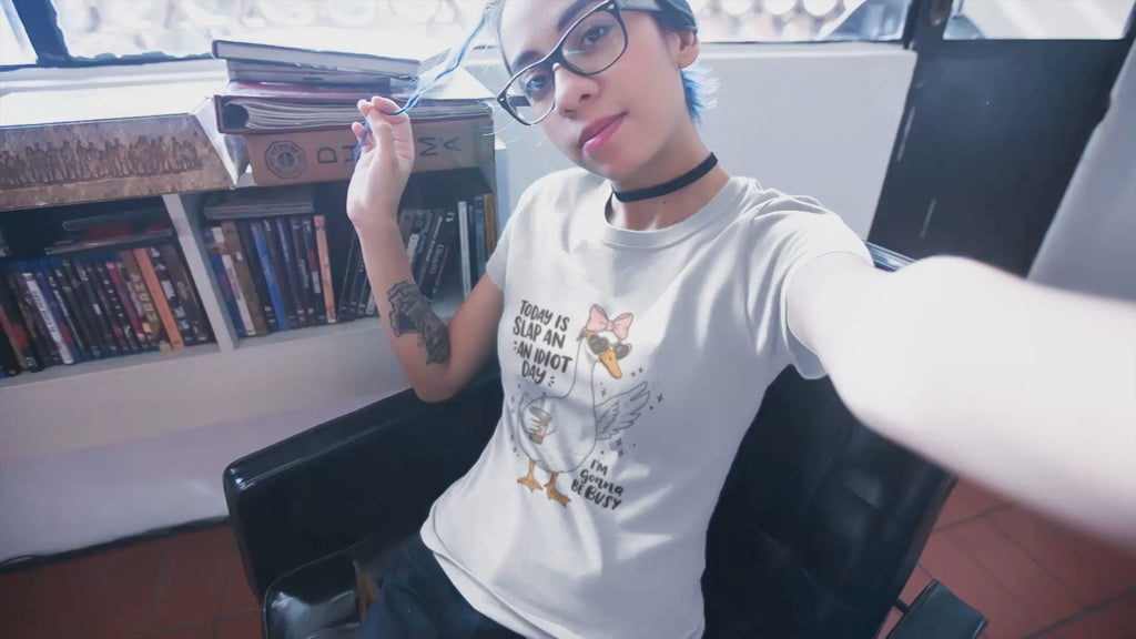 Cool Duck Shirt – Funny Iced Coffee Duck Tee with Bow and Shades, Cute Animal T-Shirt for Coffee Lovers, Quirky Summer Shirt