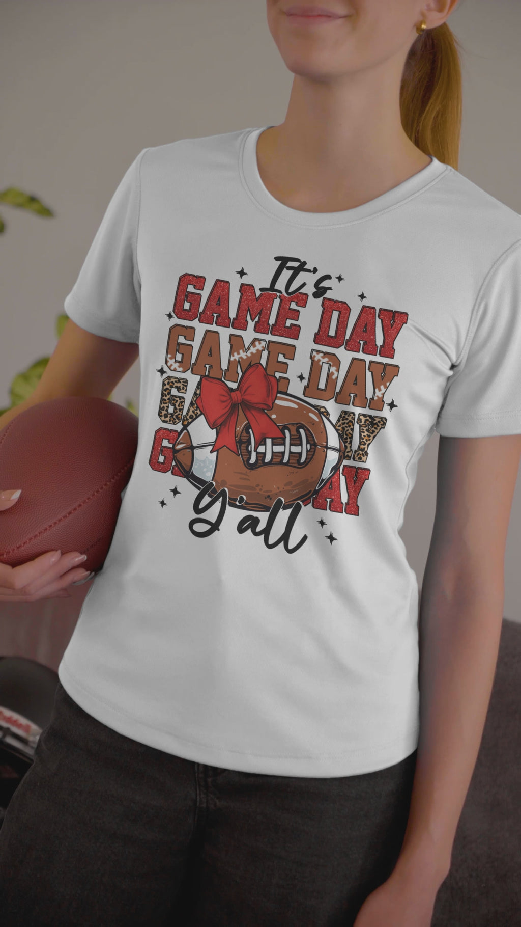 It’s Game Day Y’all | Football Graphic T-Shirt with Bowl