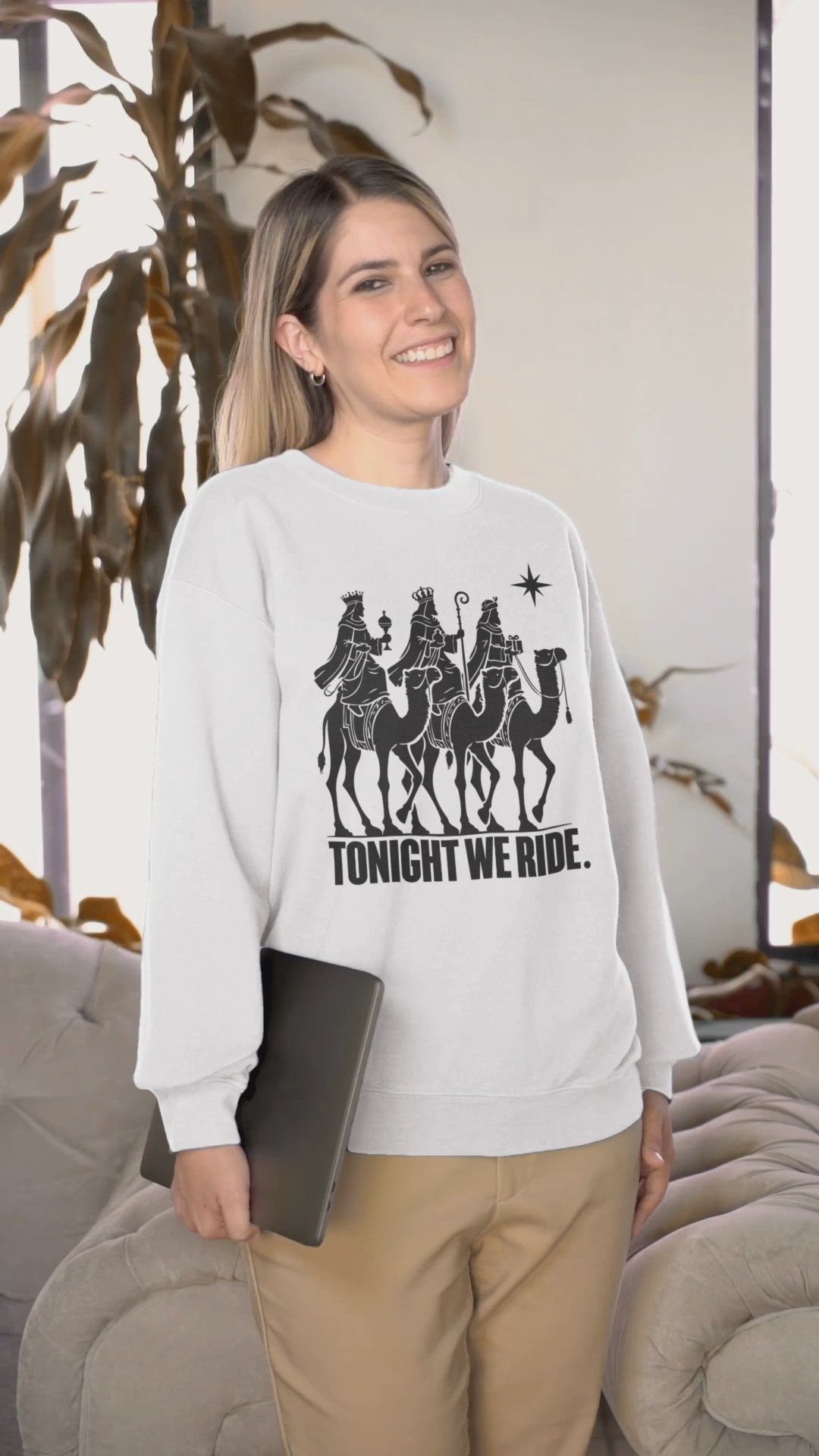 Tonight We Ride Sweatshirt – Three Wise Men Christmas Graphic Crewneck